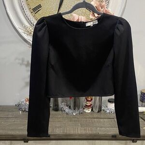 Chic Black Long Sleeve Blouse